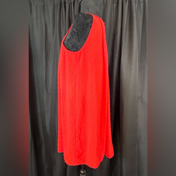 Sam Edelman Pleated Swiss Dot Red Swing Dress Size M b13 - Picture 3 of 8